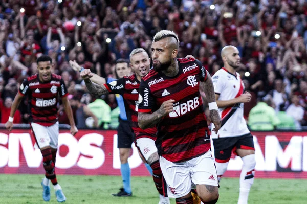 Brezilya Futbol Şampiyonası Flamengo Atletico Karşı Temmuz 2022 Rio Janeiro — Stok fotoğraf