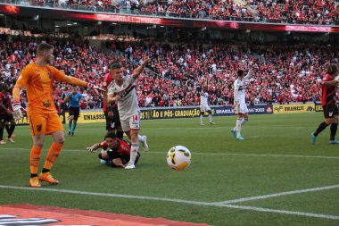Brezilya Futbol Şampiyonası: Athletico Paranaense Sao Paulo 'ya karşı. 31 Temmuz 2022, Curitiba, Parana, Brezilya: Arena da Baixada 'da düzenlenen Brezilya Futbol Şampiyonası' nın 20. turu için geçerli olan Athletico Paranaense ve Sao Paulo arasındaki futbol maçı