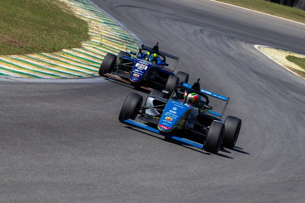 Řidiči Akci Během Závodu Brb Formule Brazílie Závodišti Interlagos Července — Stock fotografie