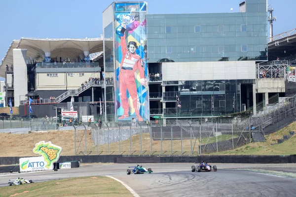 Řidiči Akci Během Závodu Brb Formule Brazílie Závodní Dráze Interlagos — Stock fotografie