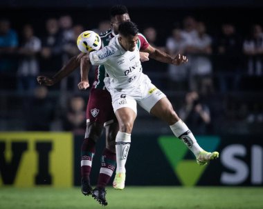 Brazilian Soccer Championship: Santos vs Fluminense. August 1, 2022, Santos, Sao Paulo, Brazil: Soccer match between Santos and Fluminense, valid for the 20th round of Brazilian Soccer Championship, held at Vila Belmiro stadium, in Santos