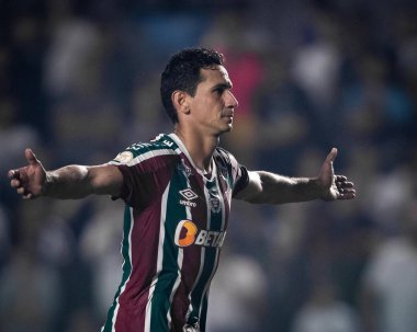 Brazilian Soccer Championship: Santos vs Fluminense. August 1, 2022, Santos, Sao Paulo, Brazil: Soccer match between Santos and Fluminense, valid for the 20th round of Brazilian Soccer Championship, held at Vila Belmiro stadium, in Santos