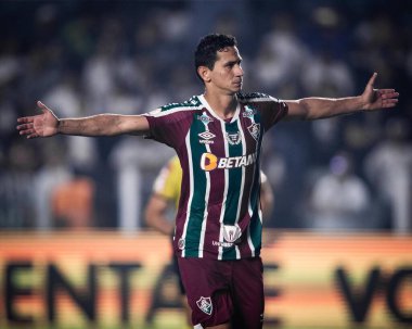 Brazilian Soccer Championship: Santos vs Fluminense. August 1, 2022, Santos, Sao Paulo, Brazil: Soccer match between Santos and Fluminense, valid for the 20th round of Brazilian Soccer Championship, held at Vila Belmiro stadium, in Santos