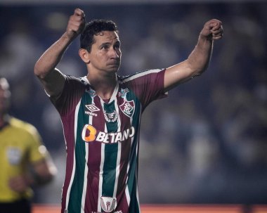 Brazilian Soccer Championship: Santos vs Fluminense. August 1, 2022, Santos, Sao Paulo, Brazil: Soccer match between Santos and Fluminense, valid for the 20th round of Brazilian Soccer Championship, held at Vila Belmiro stadium, in Santos