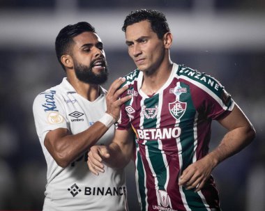 Brazilian Soccer Championship: Santos vs Fluminense. August 1, 2022, Santos, Sao Paulo, Brazil: Soccer match between Santos and Fluminense, valid for the 20th round of Brazilian Soccer Championship, held at Vila Belmiro stadium, in Santos