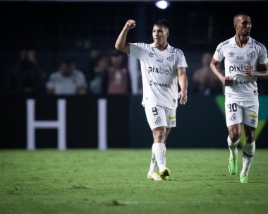 Brazilian Soccer Championship: Santos vs Fluminense. August 1, 2022, Santos, Sao Paulo, Brazil: Soccer match between Santos and Fluminense, valid for the 20th round of Brazilian Soccer Championship, held at Vila Belmiro stadium, in Santos