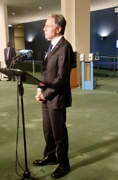 Press Conference United States Secretary State Antony Blinken Npt August — 스톡 사진