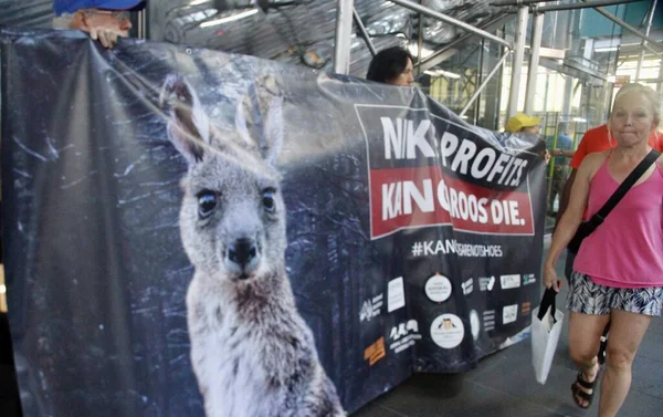 Stop Nike Kangaroo Massacre Protest New York August 2022 New — Stok fotoğraf