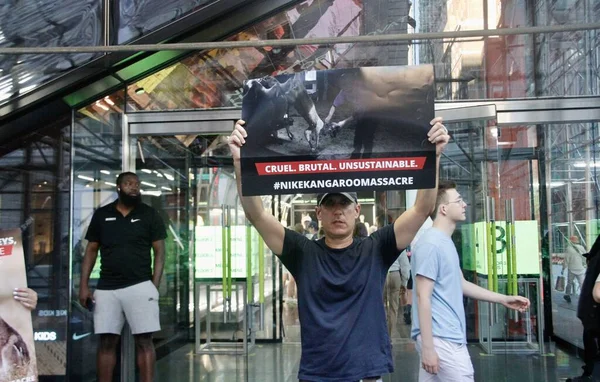 Stop Nike Kangaroo Massacre Protest New York August 2022 New — Fotografia de Stock