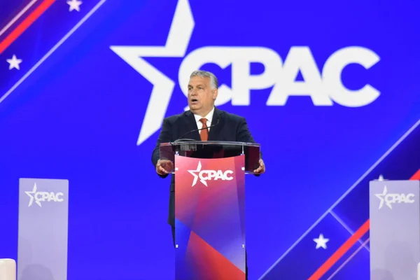 Hungarian Prime Minister Viktor Orban Attends Cpac Conference State Texas — Zdjęcie stockowe