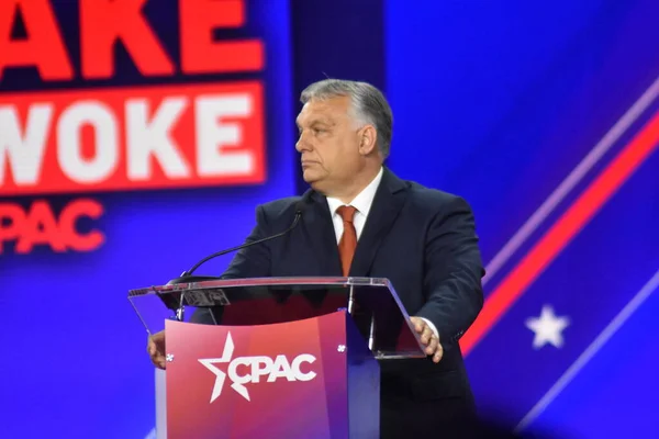 Hungarian Prime Minister Viktor Orban Attends Cpac Conference State Texas — Zdjęcie stockowe