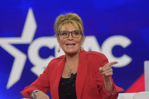 Sarah Palin Delivers Remarks Conservative Political Action Conference 2022 Dallas — Stok fotoğraf