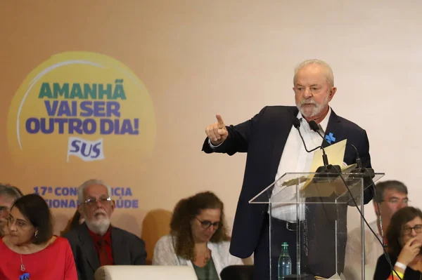 Brazilian Former President Lula Participates Free Democratic Popular Health Conference — Stock Fotó