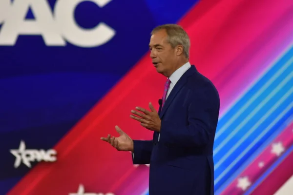 Nigel Farage Delivers Remarks Conservative Political Action Conference 2022 Dallas — Foto de Stock