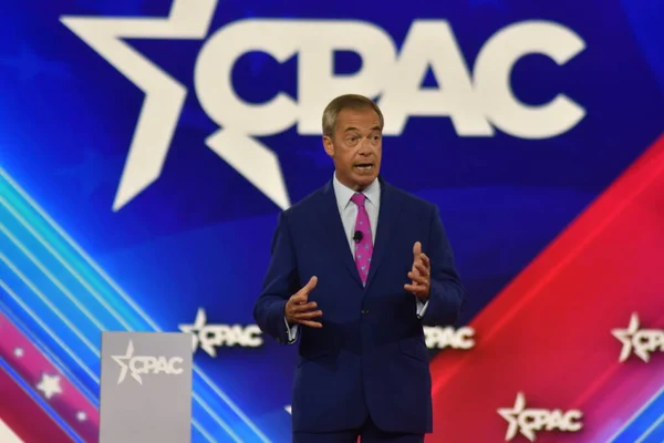 Nigel Farage Delivers Remarks Conservative Political Action Conference 2022 Dallas — Stock Fotó