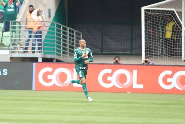 Brazilian Soccer Championship: Palmeiras vs Goias. August 7, 2022, Sao Paulo, Brazil: Brazilian President Jair Bolsonaro during the soccer match between Palmeiras and Goias, valid for the 21st round of the Brazilian Soccer Championship