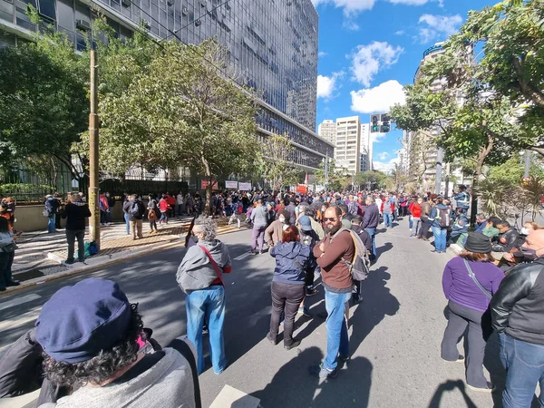 Municipal Civil Servants Protest Front Sao Paulo City Council August — Fotografia de Stock