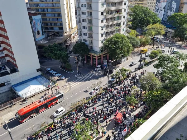 Municipal Civil Servants Protest Front Sao Paulo City Council August — Stok fotoğraf