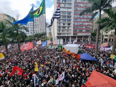 Protest in defense of Democracy and Letter to Brazilians in Sao Paulo. August 11, 2022, Sao Paulo, Brazil: People gathered outside and inside the Law School of the University of Sao Paulo (USP), in Largo Sao Francisco, Sao Paulo