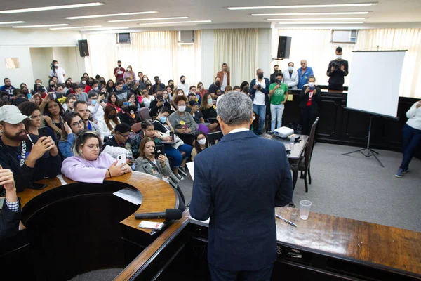 Int Reading Manifest Letters Democracy Brazil State University Rio Janeiro — Stok fotoğraf