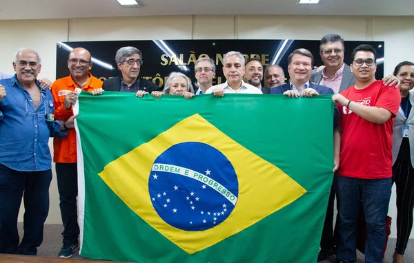 Int Reading Manifest Letters Democracy Brazil State University Rio Janeiro — Stockfoto