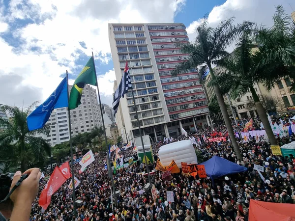 Protest Defense Democracy Letter Brazilians Sao Paulo August 2022 Sao —  Fotos de Stock