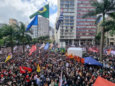 Protest in defense of Democracy and Letter to Brazilians in Sao Paulo. August 11, 2022, Sao Paulo, Brazil: People gathered outside and inside the Law School of the University of Sao Paulo (USP), in Largo Sao Francisco, Sao Paulo