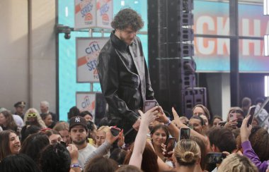 Jack Harlow performs live at NBC Todays Citi Summer Concert Series at Rockefeller Plaza. August 12, 2022, New York, USA: American Rapper, Jackman Thomas Harlow from Louisville, Kentucky 