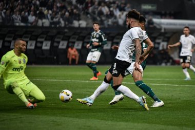 Brazilian Soccer Championship: Corinthians vs Palmeiras. August 13, 2022, Sao Paulo, Brazil: Soccer match between Corinthians and Palmeiras, valid for the 22nd round of Brazilian Soccer Championship, held at Neo Quimica Arena, in Sao Paulo