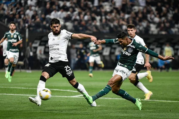 Brazilian Soccer Championship: Corinthians vs Palmeiras. August 13, 2022, Sao Paulo, Brazil: Soccer match between Corinthians and Palmeiras, valid for the 22nd round of Brazilian Soccer Championship, held at Neo Quimica Arena, in Sao Paulo