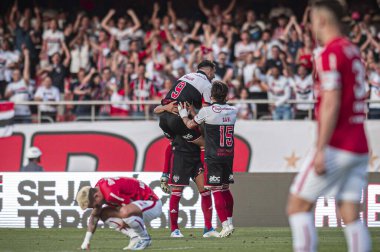 Brazilian Soccer Championship: Sao Paulo vs Red Bull Bragantino. August 14, 2022, Sao Paulo,  Brazil: Soccer match between Sao Paulo and Red Bull Bragantino, valid for the 22nd round of the Brazilian Soccer Championship, held at Morumbi Stadium, in S