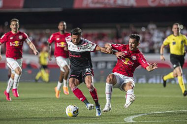 Brazilian Soccer Championship: Sao Paulo vs Red Bull Bragantino. August 14, 2022, Sao Paulo,  Brazil: Soccer match between Sao Paulo and Red Bull Bragantino, valid for the 22nd round of the Brazilian Soccer Championship, held at Morumbi Stadium, in S