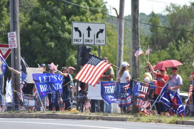 Supporters of former President of the United States Donald J. Trump rally and participate in a vehicle parade near Trump National Golf Club in Bedminster. August 14, 2022, Bedminster, NJ, USA