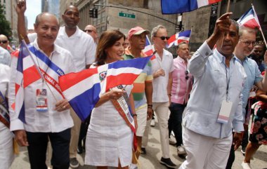 New York Governor Hochul during Dominican Day Parade 2022. August 14, 2022, New York, USA: The Governor of New York, Kathy Hochul during the Dominican Day Parade 2022 which is back for in person parade