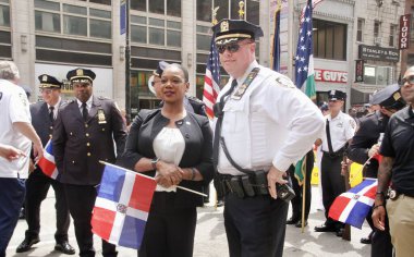 Keechant Sewell NYC Police Commissioner during Dominican Day Parade 2022. August 14, 2022, New York, USA: Keechant Sewell, New York City Police Commissioner during the Dominican Day Parade 2022 