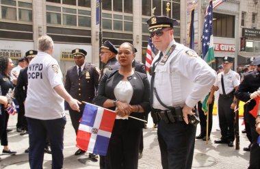 Keechant Sewell NYC Police Commissioner during Dominican Day Parade 2022. August 14, 2022, New York, USA: Keechant Sewell, New York City Police Commissioner during the Dominican Day Parade 2022 