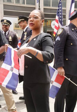 Keechant Sewell NYC Police Commissioner during Dominican Day Parade 2022. August 14, 2022, New York, USA: Keechant Sewell, New York City Police Commissioner during the Dominican Day Parade 2022 