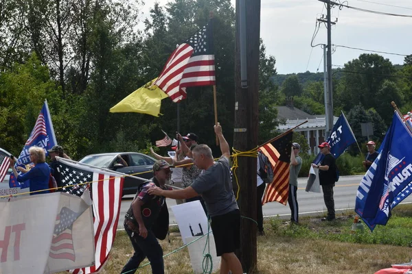 Supporters of former President of the United States Donald J. Trump rally and participate in a vehicle parade near Trump National Golf Club in Bedminster. August 14, 2022, Bedminster, NJ, USA