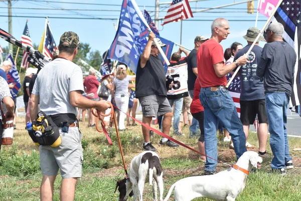 Supporters of former President of the United States Donald J. Trump rally and participate in a vehicle parade near Trump National Golf Club in Bedminster. August 14, 2022, Bedminster, NJ, USA