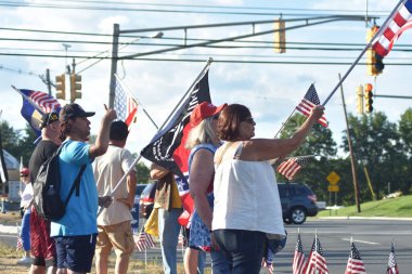 Supporters of former President of the United States Donald J. Trump rally and participate in a vehicle parade near Trump National Golf Club in Bedminster, New Jersey to support President Trump following the FBI raid at Mar-a-Lago in Palm Beach