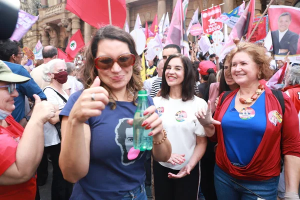 Beginning Political Campaign Governorship Candidate Haddad Sao Paulo Brazil August — Foto Stock