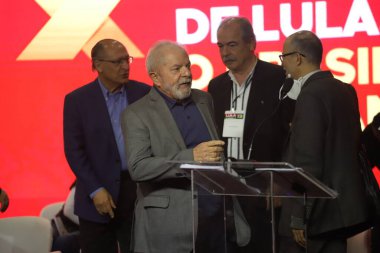 Brazilian Presidential Candidate Lula meets businessmen. August 17, 2022, Sao Paulo, Brazil: Brazilian presidential candidate under PT, Luiz Inacio Lula da Silva and Vice Geraldo Alckmin