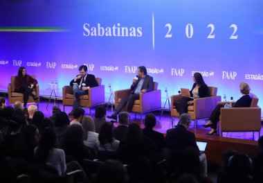 (INT) Discussions on Elections 2022 in Sao Paulo. August 19, 2022, Sao Paulo, Brazil: The Governorship candidate for Sao Paulo Fernando Haddad (PT) participates in a discussion promoted by Estadao 