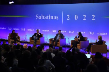 (INT) Discussions on Elections 2022 in Sao Paulo. August 19, 2022, Sao Paulo, Brazil: The Governorship candidate for Sao Paulo Fernando Haddad (PT) participates in a discussion promoted by Estadao 
