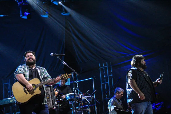 Brazilian Duo Cesar Menotti & Fabiano perform live at 50th Expo EFAPI. August 18, 2022, Santo Antonio da Platina, Parana, Brazil: Brazilian duo Cesar Menotti & Fabiano perform at the 50th EXPO EFAPI