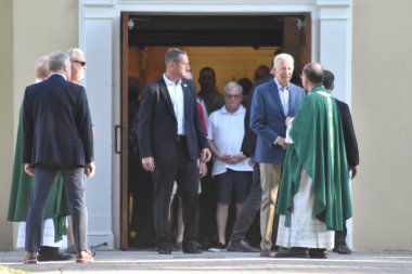 Joe Biden attends mass at Saint Joseph's on the Brandywine Roman Catholic Church. August 20, 2022, Wilmington, Delaware, USA: President of the United States Joe Biden attends mass at Saint Joseph's on the Brandywine Roman Catholic Church 