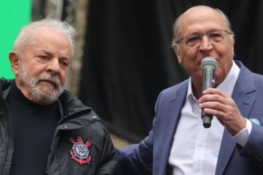 Lula and Alckmin participate in Protest in favor of Democracy in Sao Paulo. August 20, 2022, Sao Paulo, Brazil: The presidential candidate Lula da Silva (PT) and his vice Geraldo Alckmin (PSB)