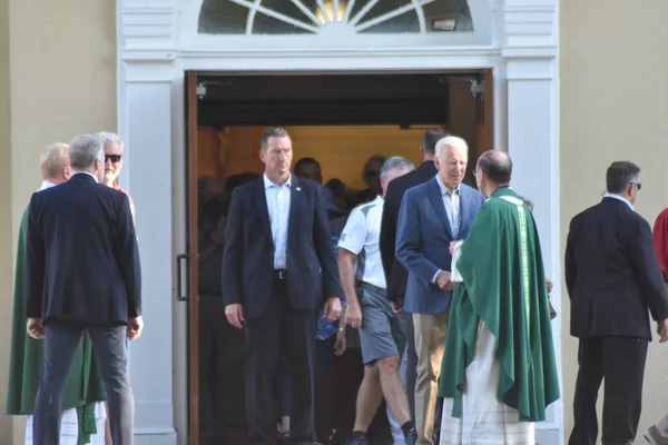 Joe Biden Attends Mass Saint Joseph Brandywine Roman Catholic Church — 图库照片