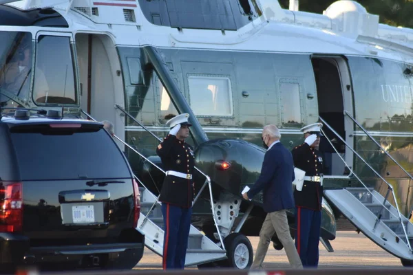 Joe Biden Departs Wilmington Delaware Marine One August 2022 Wilmington — Stok fotoğraf