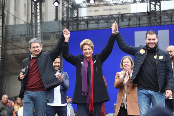 Lula and Alckmin participate in Protest in favor of Democracy in Sao Paulo. August 20, 2022, Sao Paulo, Brazil: The presidential candidate Lula da Silva (PT) and his vice Geraldo Alckmin (PSB)